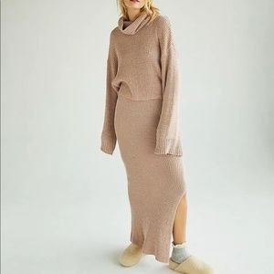 Free People Beach Ribbed Knit Sweater Set